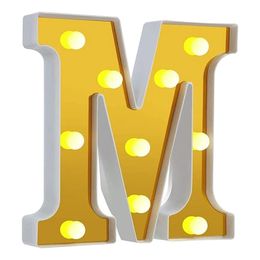 Bildspel - Bokstav Guld med LED-Belysning