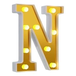 Bildspel - Bokstav Guld med LED-Belysning