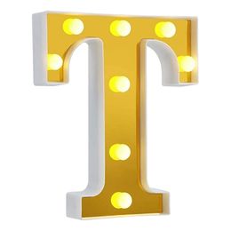 Bildspel - Bokstav Guld med LED-Belysning