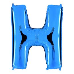 Bildspel - Bokstavsballong Blå Metallic
