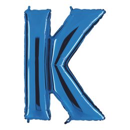 Bildspel - Bokstavsballong Blå Metallic