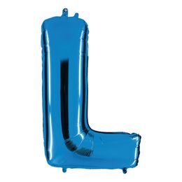 Bildspel - Bokstavsballong Blå Metallic