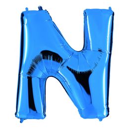 Bildspel - Bokstavsballong Blå Metallic