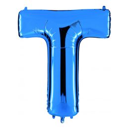 Bildspel - Bokstavsballong Blå Metallic