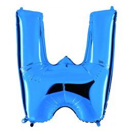 Bildspel - Bokstavsballong Blå Metallic