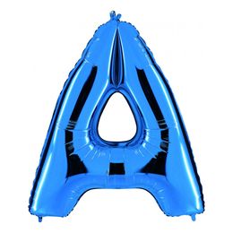 Bildspel - Bokstavsballong Blå Metallic