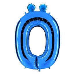 Bildspel - Bokstavsballong Blå Metallic