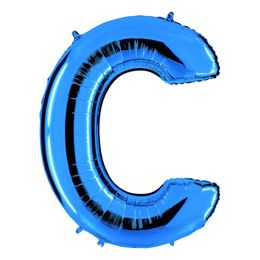 Bildspel - Bokstavsballong Blå Metallic