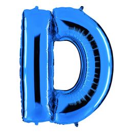 Bildspel - Bokstavsballong Blå Metallic