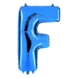 Bildspel - Bokstavsballong Blå Metallic