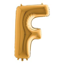 Bildspel - Bokstavsballong Guld Metallic