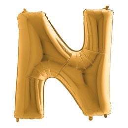 Bildspel - Bokstavsballong Guld Metallic