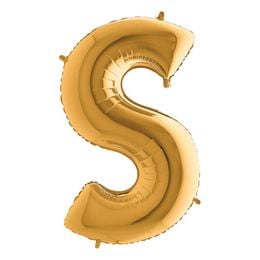 Bildspel - Bokstavsballong Guld Metallic