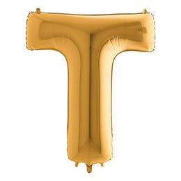 Bildspel - Bokstavsballong Guld Metallic