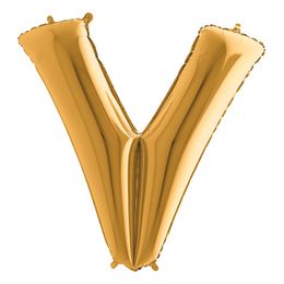 Bildspel - Bokstavsballong Guld Metallic