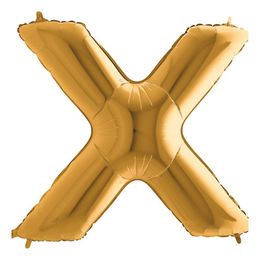 Bildspel - Bokstavsballong Guld Metallic