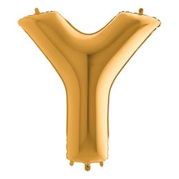 Bildspel - Bokstavsballong Guld Metallic