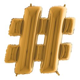 Bildspel - Bokstavsballong Guld Metallic