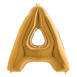 Bildspel - Bokstavsballong Guld Metallic