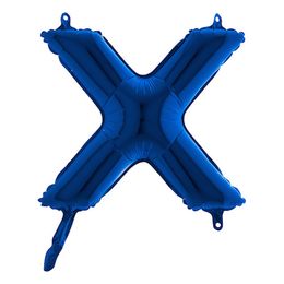 Bildspel - Bokstavsballong Mini Blå Metallic