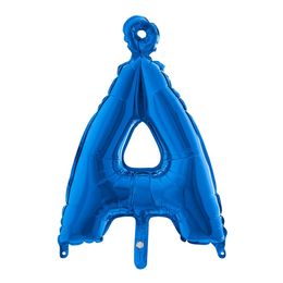 Bildspel - Bokstavsballong Mini Blå Metallic