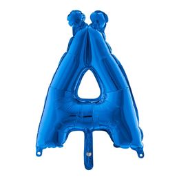 Bildspel - Bokstavsballong Mini Blå Metallic