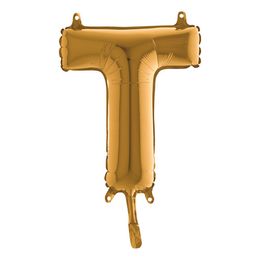 Lysbildefremvisning - Bogstavsballon Mini Guld