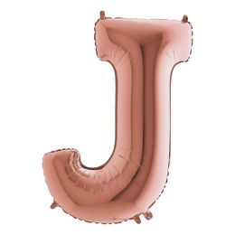 Bildspel - Bokstavsballong Roséguld Metallic