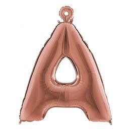 Bildspel - Bokstavsballong Roséguld Metallic