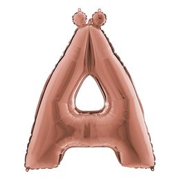 Bildspel - Bokstavsballong Roséguld Metallic