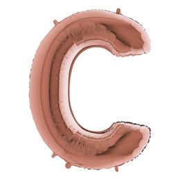 Bildspel - Bokstavsballong Roséguld Metallic