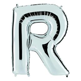 Bildspel - Bokstavsballong Silver Metallic