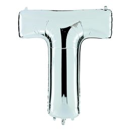 Bildspel - Bokstavsballong Silver Metallic