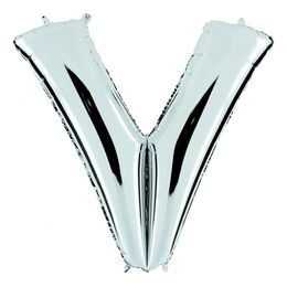Bildspel - Bokstavsballong Silver Metallic