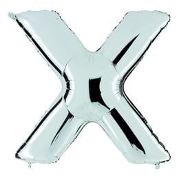 Bildspel - Bokstavsballong Silver Metallic