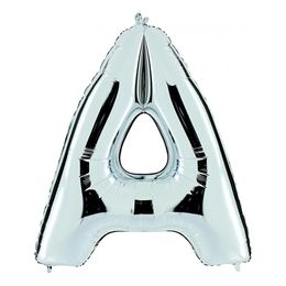 Bildspel - Bokstavsballong Silver Metallic