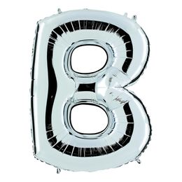 Bildspel - Bokstavsballong Silver Metallic