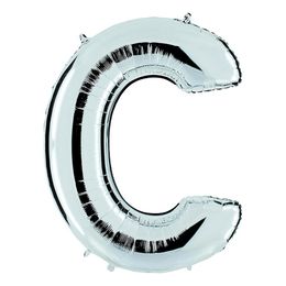 Bildspel - Bokstavsballong Silver Metallic