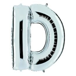 Bildspel - Bokstavsballong Silver Metallic