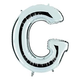 Bildspel - Bokstavsballong Silver Metallic