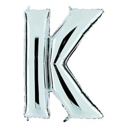 Bildspel - Bokstavsballong Silver Metallic