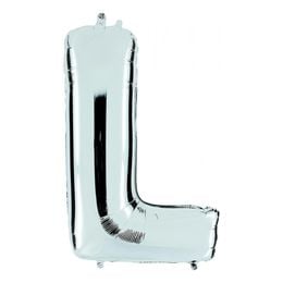 Bildspel - Bokstavsballong Silver Metallic