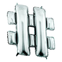 Bildspel - Bokstavsballong Silver Metallic