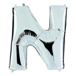 Bildspel - Bokstavsballong Silver Metallic