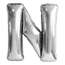 Bildspel - Bokstavsballong Silver Metallic