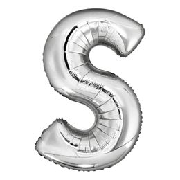Bildspel - Bokstavsballong Silver Metallic