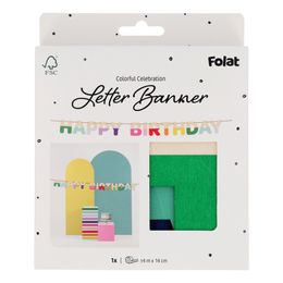 Lysbildefremvisning - Bokstavsgirlander Happy Birthday i tre