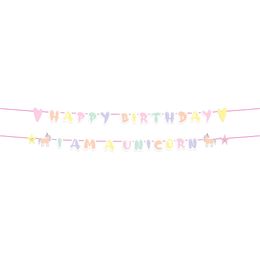 Bokstavsgirlang Happy Birthday Unicorns & Rainbows