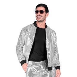 Bildspel - Bomberjacka Silver med Paljetter