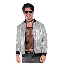 Bildspel - Bomberjacka Silver med Paljetter